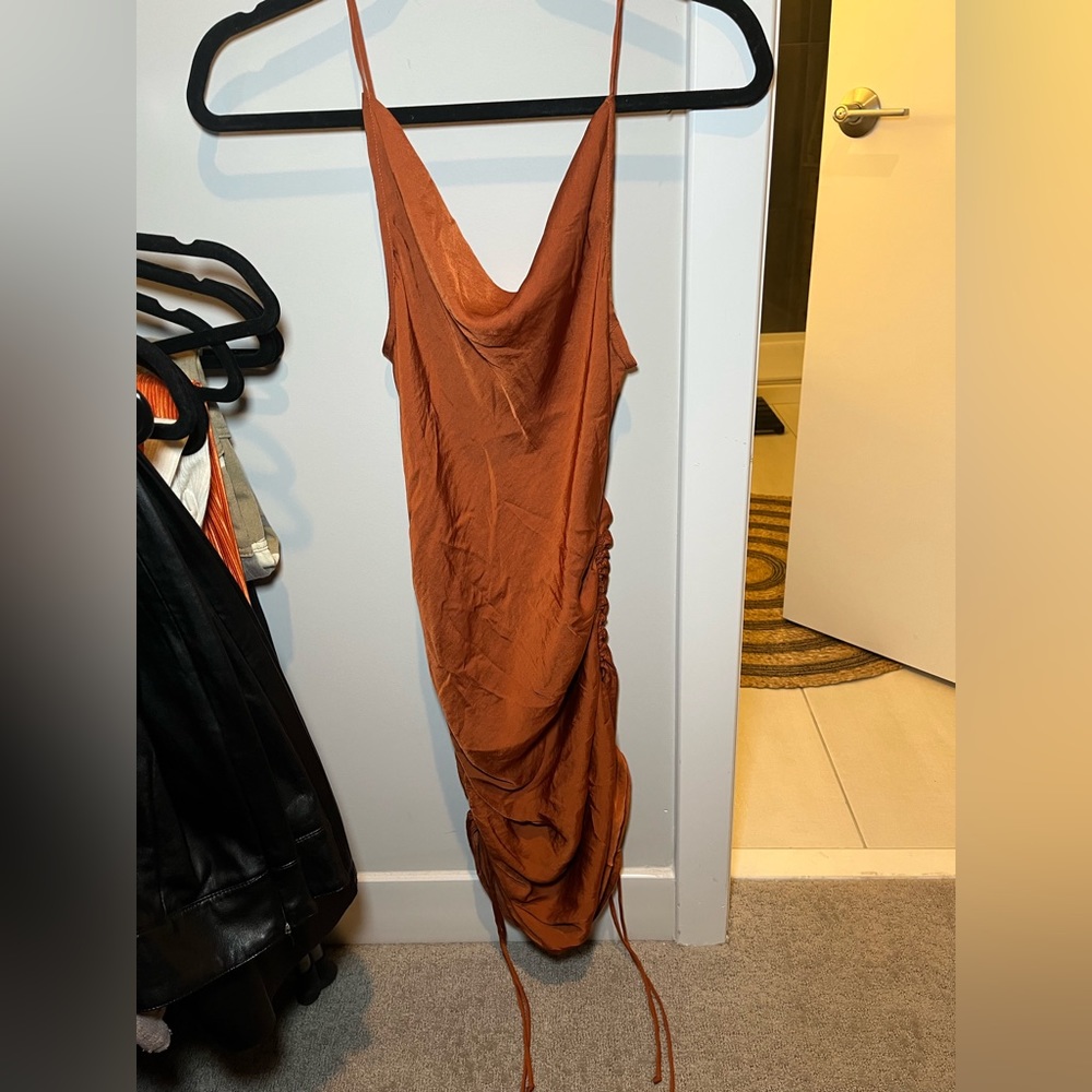 Free People, burnt orange silk dress. Never worn